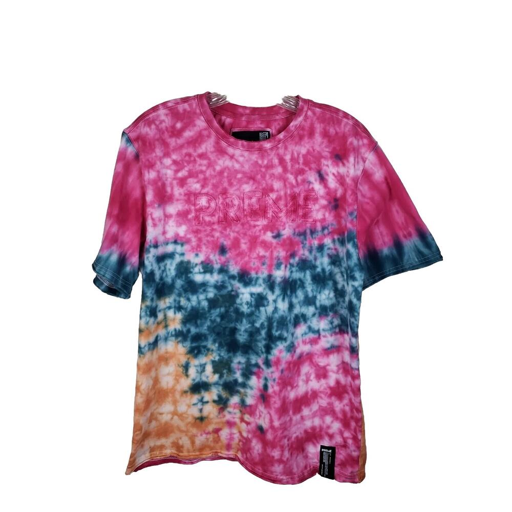 Preme tie dye T-Shirt Size L vibrant Rainbow Tie-Dye streetwear skater